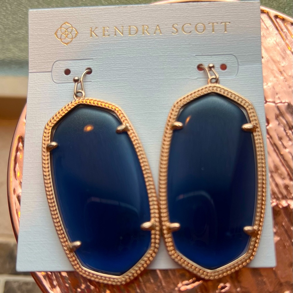 Rose gold and navy Kendra Scott Danielles